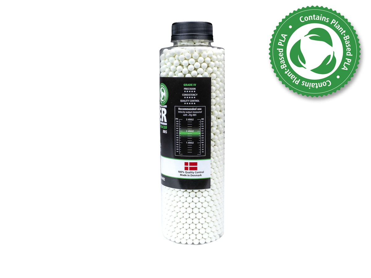 Alpha Blaster PLA Green Tracer Kugeln, 0,32 g, 3300 Stk. – Flasche