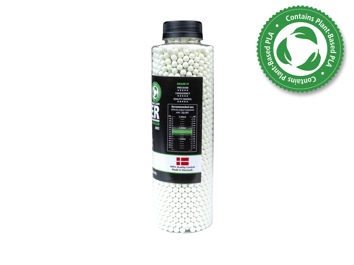 Alpha Blaster PLA Green Tracer Kugeln, 0,30 g, 3300 Stk. - Flasche