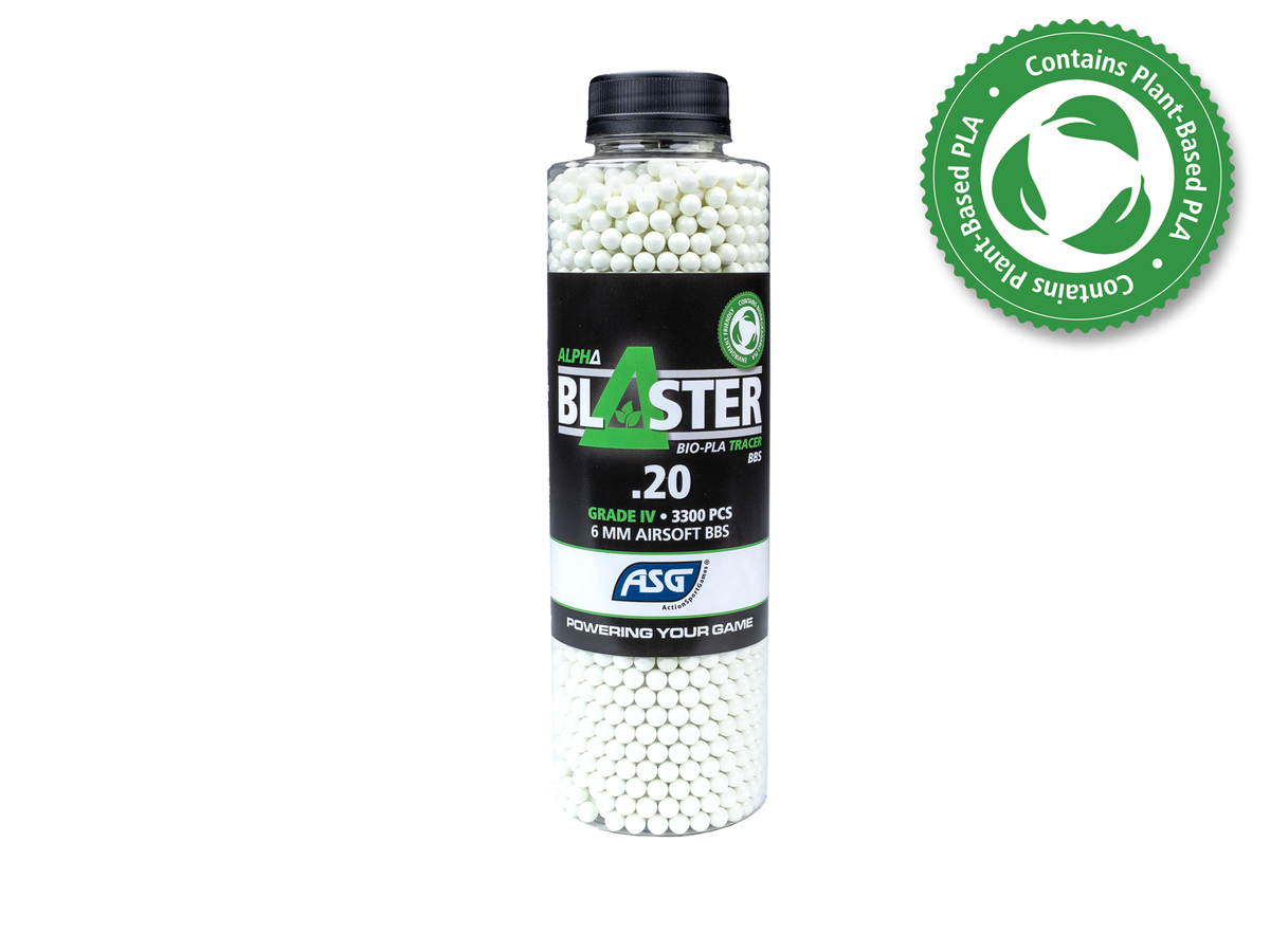 Alpha Blaster PLA Green Tracer Kugeln, 0,20 g, 3300 Stk. - Flasche